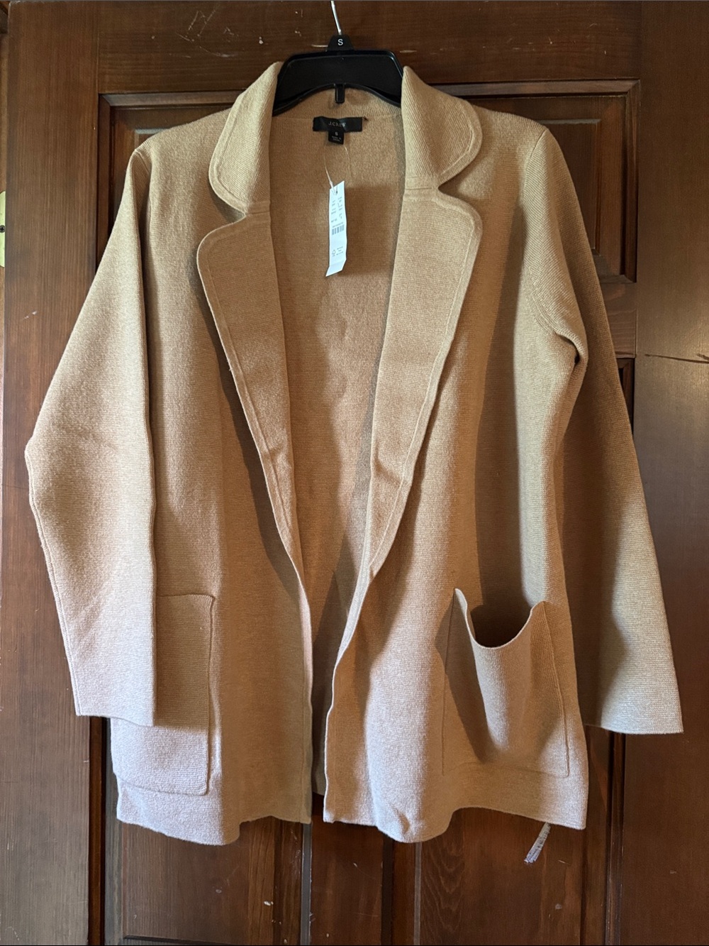 J. Crew Tan Knit Open-Front Cardigan